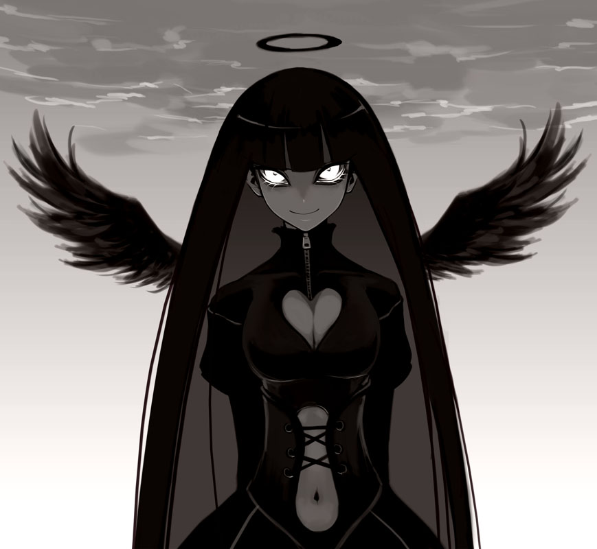 аниме девочка тёмный ангел angel wings